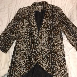 Woman’s long cheetah blazer